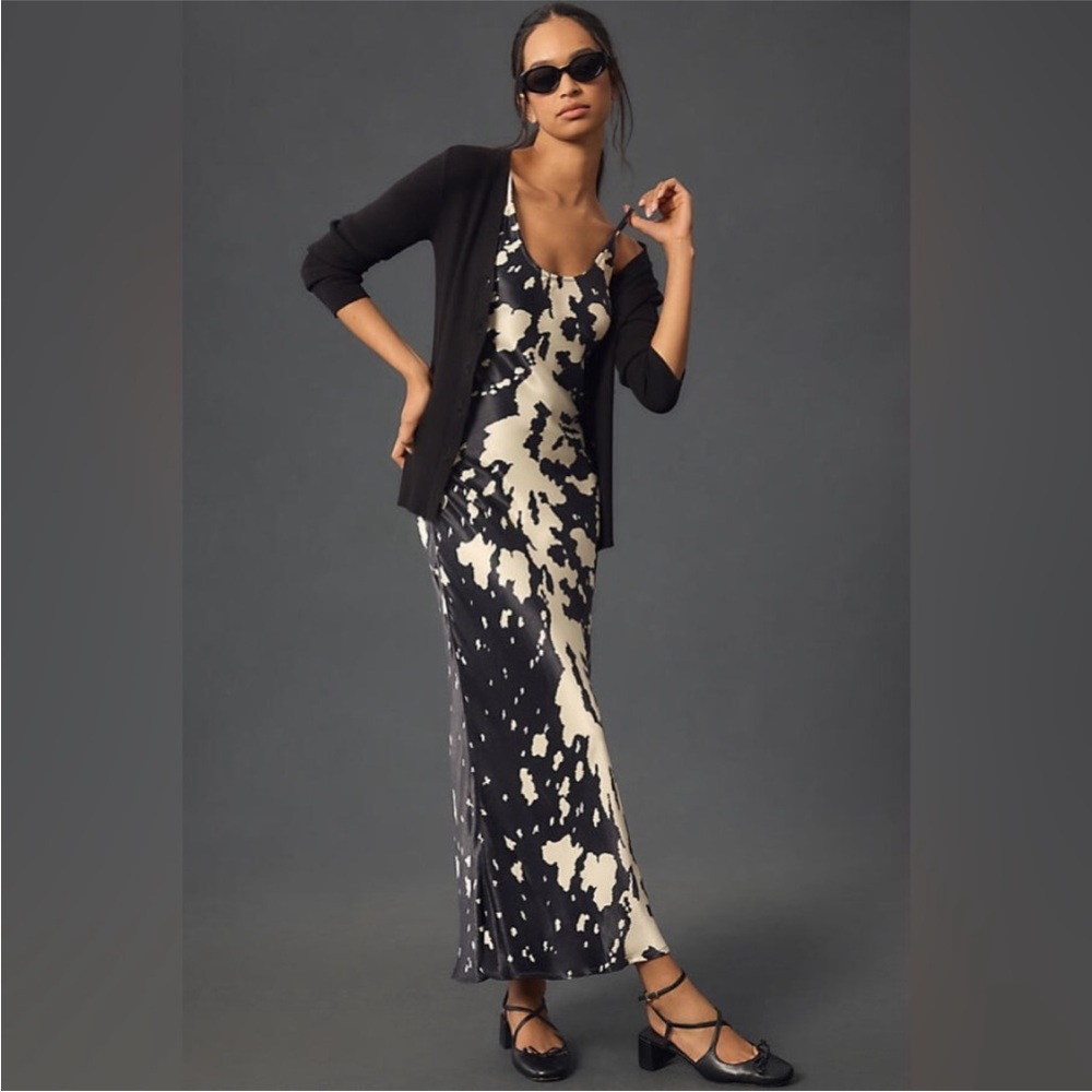 Conditions Apply Elva Cow Print Slip Dress